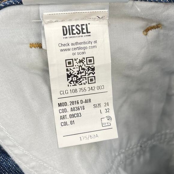 Diesel | NWT Indigo Y2K Boyfriend Slouchy Jeans 2016 D-Air 09C03 24 - Picture 13 of 13